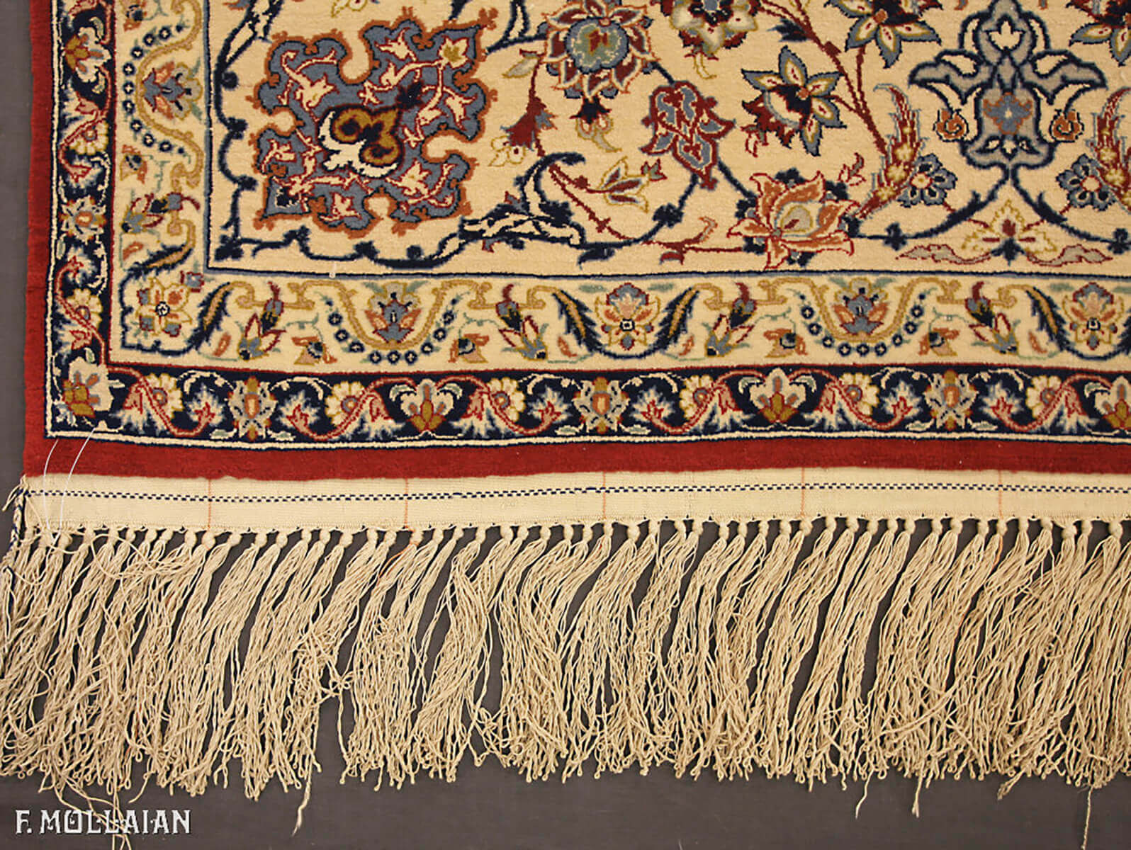 Tapis Persan Semi-Antique Isfahan Chaîne de Soie n°:51513718
